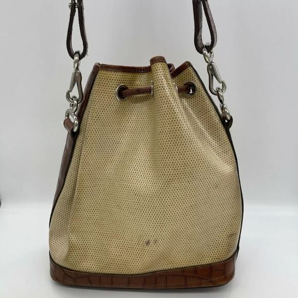 RARE Vintage Dooney & Bourke Drawstring Bucket Bag Crocodile - Picture 2 of 5